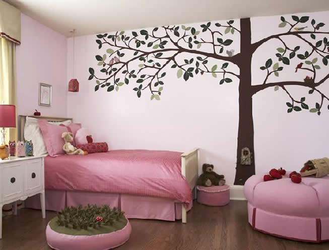 ห้องนอนสวยสีชมพู